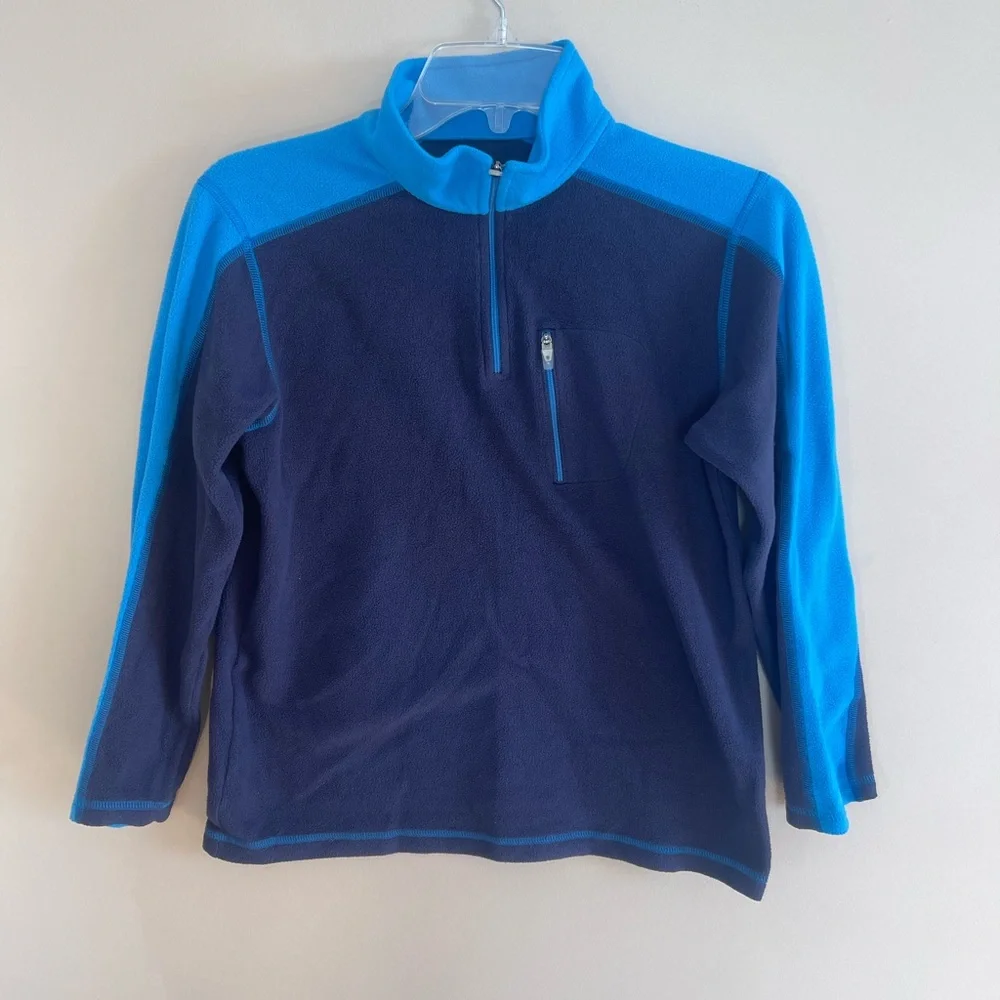L.L. Bean Kids Blue Navy Fleece Sweatshirt Top Sweater Medium 10-12 LL Children - Picture 2 of 5